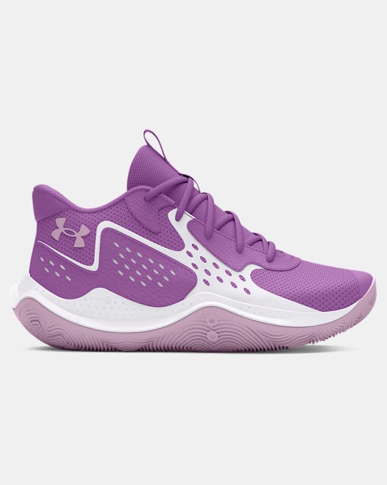 Grade School UA Jet '23 Basketball Shoes, Purple, pdpMainDesktop image number 0